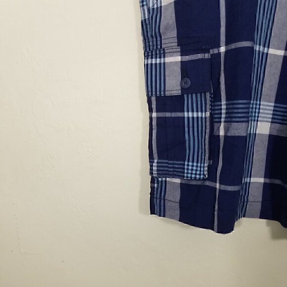 NWT U.S. Polo Assn. Cargo Shorts Plaid Blue Size 50 - Picture 2 of 7